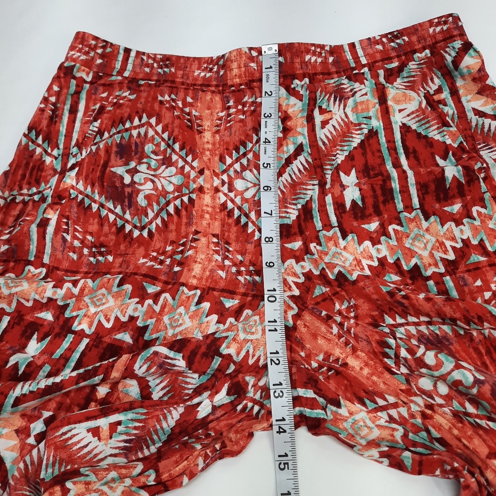 Cato Women's Orange Square Pants Capri Pants Elastic Waist Size L - Picture 11 of 13